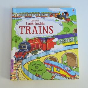 Look Inside Trains Book - Over 50 Flaps To Lift - Hardcover